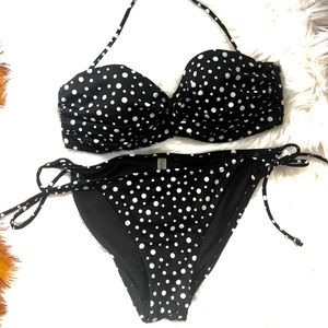 Victoria’s Secret Polka Dot Bikini, 32D & M bottom